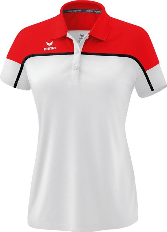 Erima - Change Polo - Sportshirt - Wit - Rood - Zwart - 100% Gerecycled Polyester