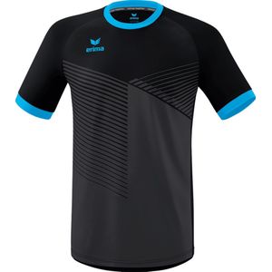 Erima - Mantua Shirt Korte Mouw - Zwart / Curaçao - 100% Gerecycled Polyester