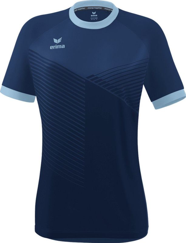 Erima - Mantua Shirt - Korte Mouw - New Navy / Faded Denim - 100% Gerecycled Polyester