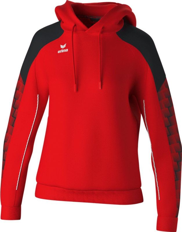 Erima Evo Star Sweatshirt Met Capuchon Dames - Rood / Zwart