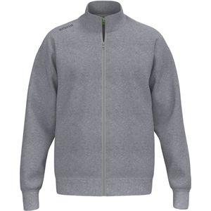 TS - Sweatjacket - Grijs - Katoenmix - Geribbelde Kraag