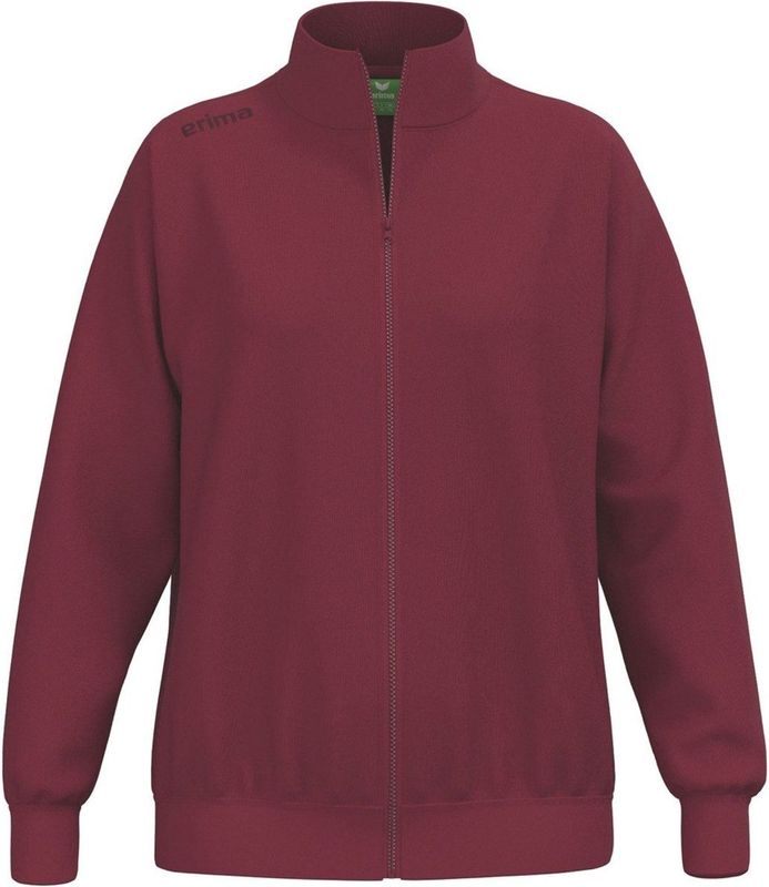 Erima - TS Sweat Jas - Katoenmix - Zwart - Geribbelde Kraag