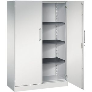 C+P Vleugeldeurkast ASISTO, hoogte 1617 mm, breedte 1000 mm, 3 legborden, lichtgrijs/lichtgrijs