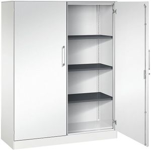 C+P Vleugeldeurkast ASISTO, hoogte 1617 mm, breedte 1200 mm, 3 legborden, verkeerswit/verkeerswit