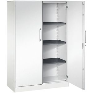C+P Vleugeldeurkast ASISTO, hoogte 1617 mm, breedte 1000 mm, 3 legborden, verkeerswit/verkeerswit