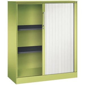C+P Roldeurkast ASISTO, hoogte 1292 mm, breedte 1000 mm, felgroen/verkeerswit