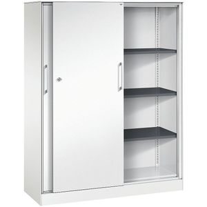 C+P Schuifdeurkast ASISTO, hoogte 1617 mm, breedte 1200 mm, verkeerswit/verkeerswit