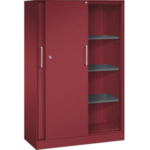 C+P Schuifdeurkast ASISTO, hoogte 1617 mm, breedte 1000 mm, robijnrood/robijnrood