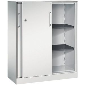 C+P Schuifdeurkast ASISTO, hoogte 1292 mm, breedte 1000 mm, lichtgrijs/lichtgrijs