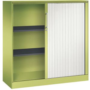 C+P Roldeurkast ASISTO, hoogte 1292 mm, breedte 1200 mm, felgroen/verkeerswit