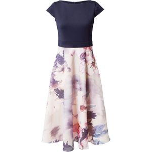 SWING - Cocktailjurk - Bloemenmotief - Semi-transparant Bovenmateriaal