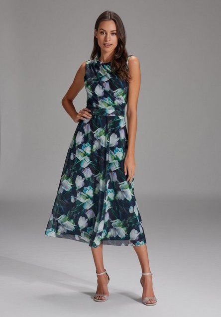 SWING - Jurk - Nachtblauw - Met Onderjurk - 3/4 Lengte - Slanke Pasvorm