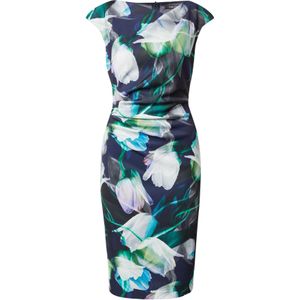 Kokerjurk - Bloemenprint - Knielengte - Slanke Pasvorm - Gladde Stof