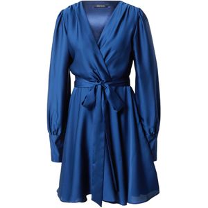 Swing - Jurk - Blauw - Effen - V-hals