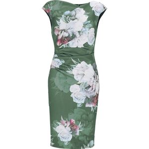 SWING - Kokerjurk - Pastelblauw - Bloemenprint