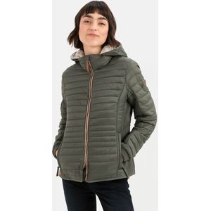 camel active - Lichte Gewatteerde Jas - Groen - Dames - Met Afneembare Capuchon
