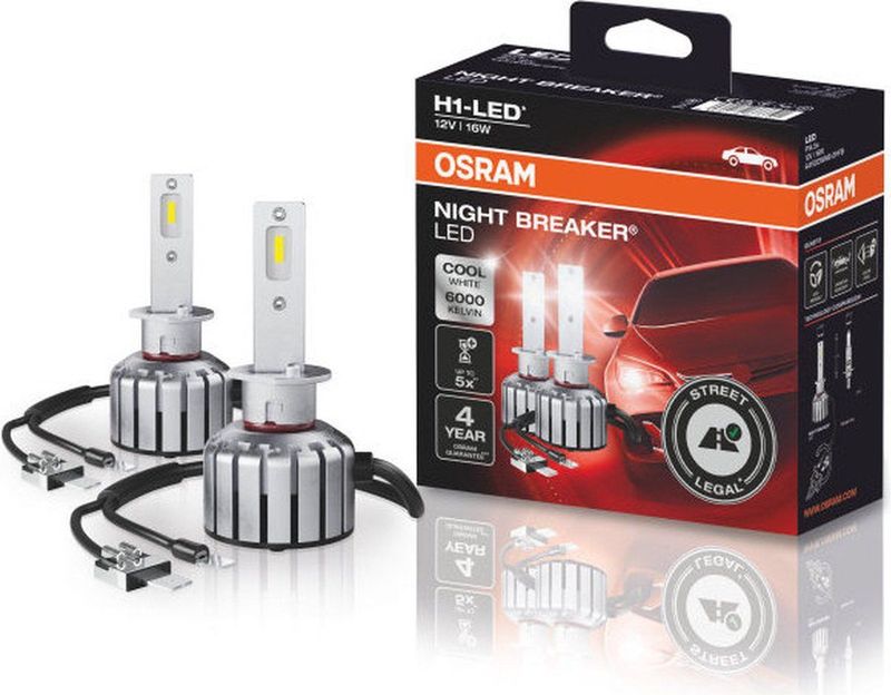 Osram - Night Breaker - LED H1 - 2 Stuks - 6000K - Koel Wit