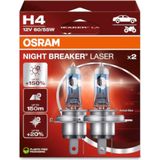 Osram - Night Breaker Laser - H4 - Set 2 Stuks - Halogeenlampen - 150% Helderder