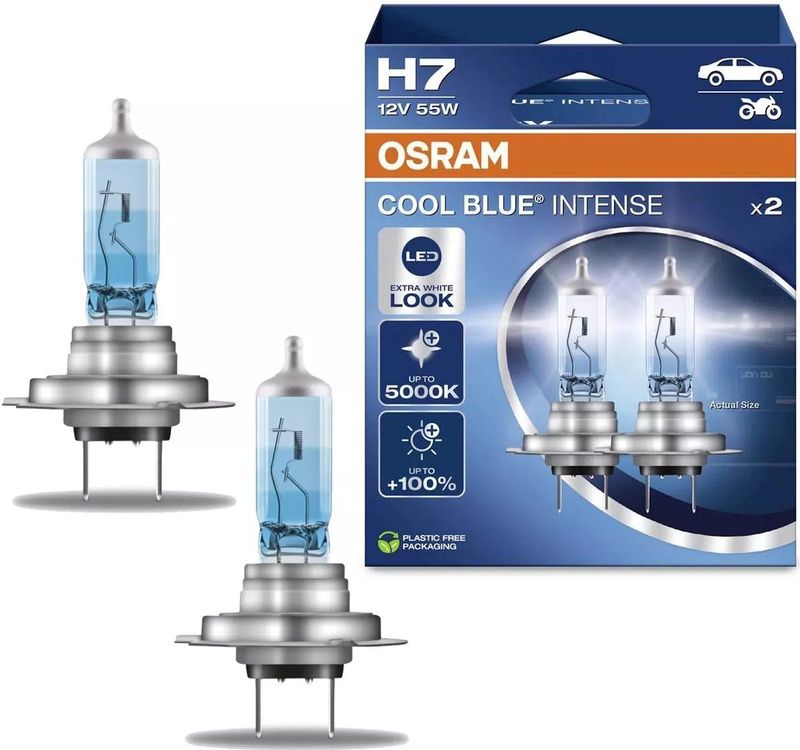 Osram - Coolblue Intense - Halogeenlampen - H7 - 2 Stuks - Extra Wit Licht