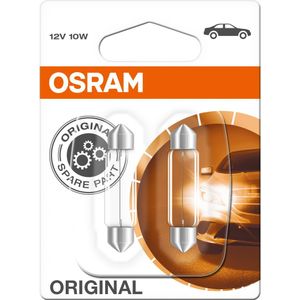 Osram Original Leuchtmittelpaar 12V, 10W Soffitte 41mm SV8.5-8 - Motorradteile - Beleuchtung - Motorrad Glühbirnen & Leuchtmittel