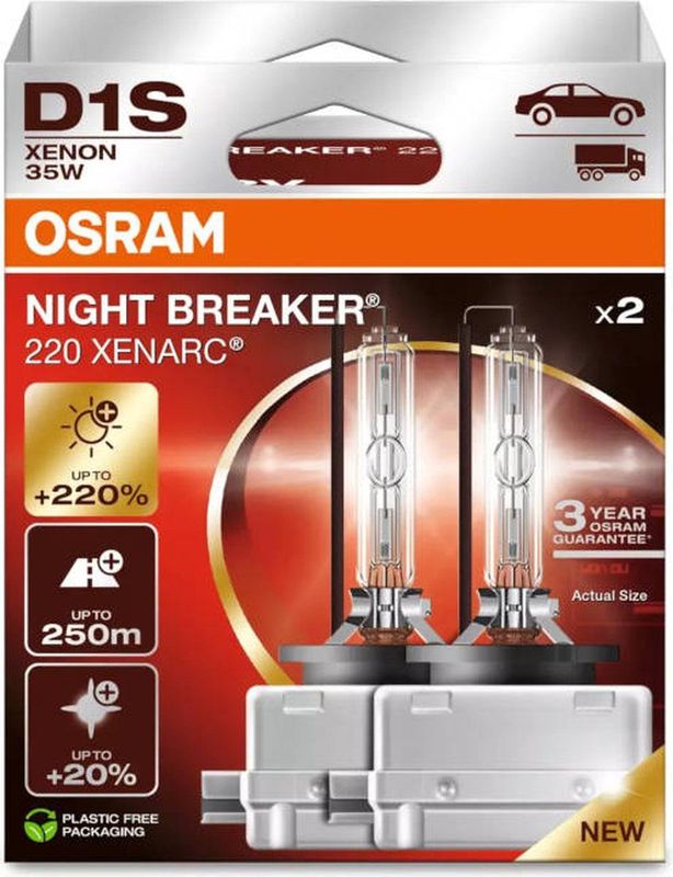 OSRAM - XENARC NIGHT BREAKER - Xenon HID-lamp - 220% Helderheid - D1S D2S D3S D4S