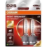 OSRAM - XENARC NIGHT BREAKER 220 - Xenon Koplamplamp - Wit - 220% Meer Helderheid, Vouwdoos (2 Lampen)