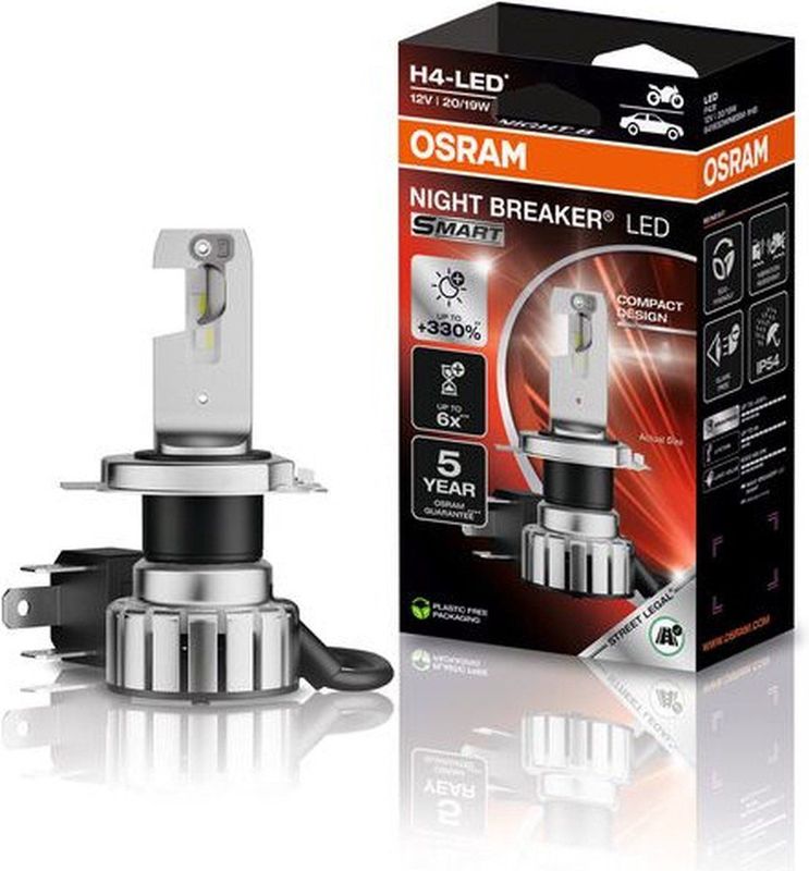 Osram Night Breaker LED Smart H4 Moto 64193DWNBSM 1HB enkele lamp