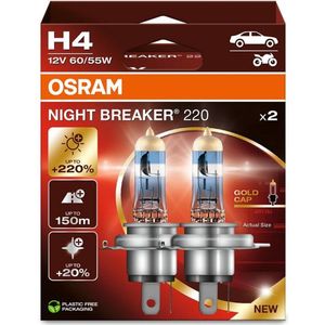 Osram - Night Breaker 220 - Halogeen Lampen - 12V - 60-55W - 2 Stuks
