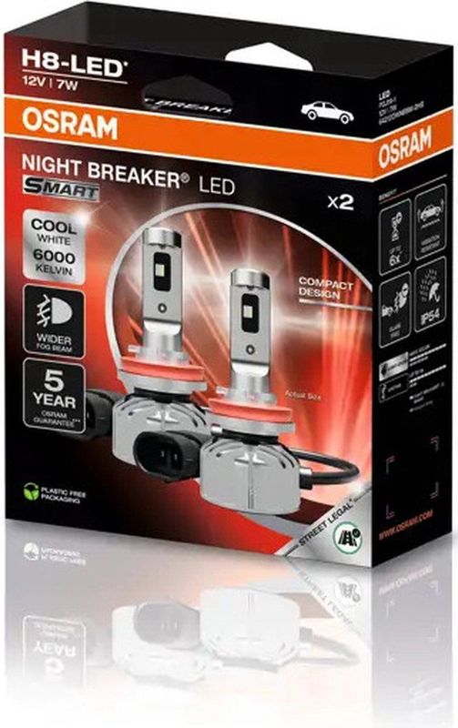 Osram - Nightbreaker LED Smart H8 - 2 Stuks - Autoverlichting