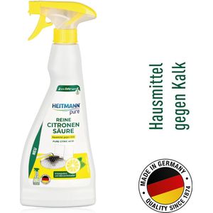 HEITMANN pure Ontkalker- Citroenzuur ontkalker In een handige Spuitfles, Schoonmaakmiddel voor in de Badkamer en keuken, 1 x 500 ml