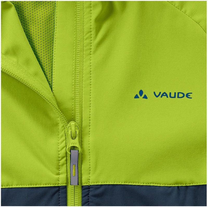 Vaude - Kid's Moab Stretch Jacket - Fietsjack - Groen - Polyester/Elastaan - Capuchon, Winddicht