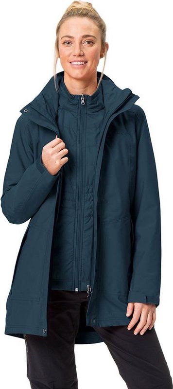 Vaude - Womens Idris 3in1 Parka III - 3-in-1-jas - Blauw - Waterdicht
