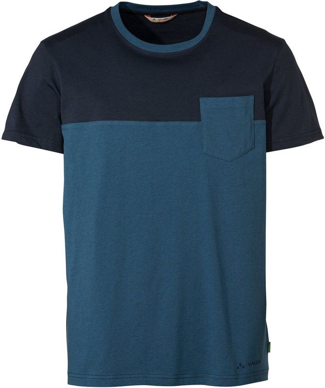 Vaude - Nevis III - T-shirt - Geen Kleur - 100% Katoen (biologisch) - 1 Borstzak, Ronde Hals, Tweekleurig