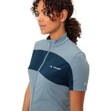 Vaude Matera FZ Tricot fietsshirt korte mouwen blauw dames