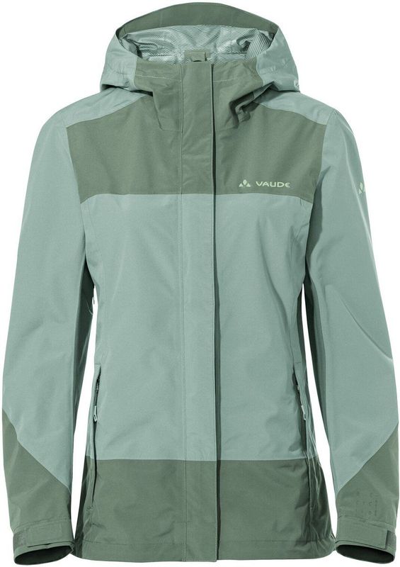 VAUDE - Neyland - Damesjack - Groen - 100% Gerecycled Polyester, Winddicht, Waterdicht, Ademend