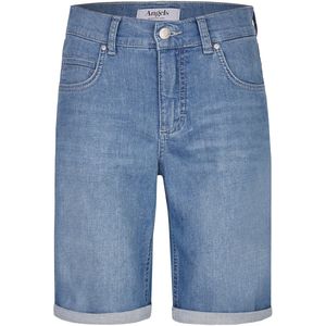 Angels - Lange Jeansshort - Blauw - 5-Pocketmodel - Rits en Knop