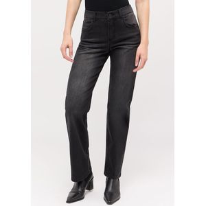 LARA - High Waist Jeans - Zwart - Rechte Pijpen - Flatterend Silhouet