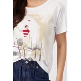 monari Shirt  beige / antraciet / rood / wit