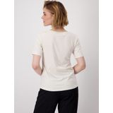 Monari - Shirt - Beige Zwart - Ronde Hals - Zonder Kraag