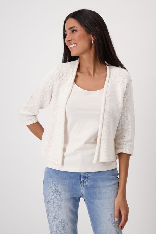 Monari Strickjacke mit Rollkante