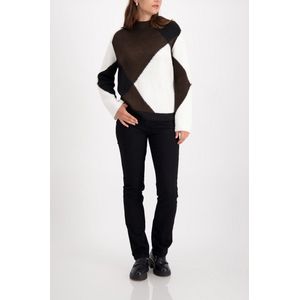 Monari - Trui - Bruin - Allover Print