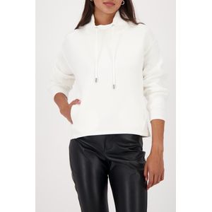 Monari Dames trui ecru (Maat: 36) - Effen - Halslijn: Opstaande kraag,