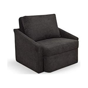 Domo Collection Relax Boxspringstoel/stoel met boxspring en slaapfunctie/permanente slaper voor de logeerkamer/Afmetingen: 108/96/86 cm (B/D/H) / Kleur: espresso (bruin)