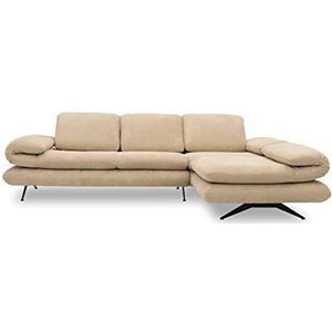 Domo Collection hoekbank | sofa met armleuning en rugfunctie in L-vorm 269x172x83 cm beige