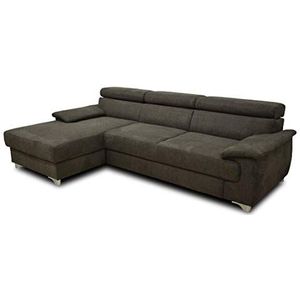 DOMO Collection hoeksofa | hoekbank met rugfunctie | sofa L-vorm bank 271x167x78 cm antraciet