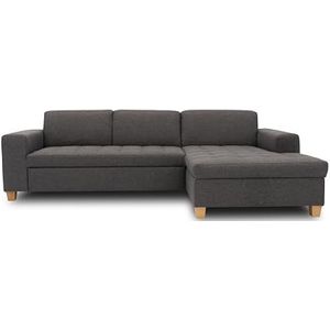DOMO Collection hoekbank | sofa in L-vorm 266x162x80 cm antraciet