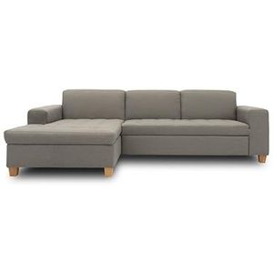 DOMO Collection hoekbank | sofa in L-vorm 266x162x80 cm lichtgrijs