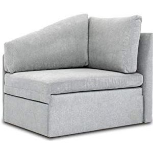 DOMO Collection Delta Sofa, slaapbank, logeerbed, tiny couch, hoekstoel, lichtgrijs, 116 x 81 x 83 cm