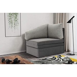 Domo Collection Delta Sofa, slaapbank, logeerbed, tiny couch, hoekstoel, antraciet, 116 x 81 x 83 cm