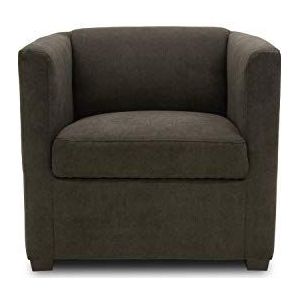 Domo Collection Bob fauteuil, retro stoel met armleuningen en binnenvering, 73 x 75 x 69 cm, kleine gestoffeerde stoel cocktail lounge stoel in microvezel antraciet